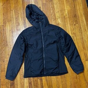 Quince Men's Hybrid Insulated Lightweight Jacket Hooded Hoody Black M Medium